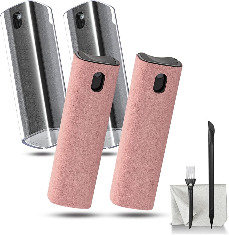 walrfid 4Pcs Car Screen Cleaner, Computer Screen Cleaner Spray and Wipe, Laptop Cleaner Kit for Cleaning iPad, iPhone, Cellphone, Monitor, Macbook Pro, Car Display, Electronic Device Screen, Grey Pink - Image 1